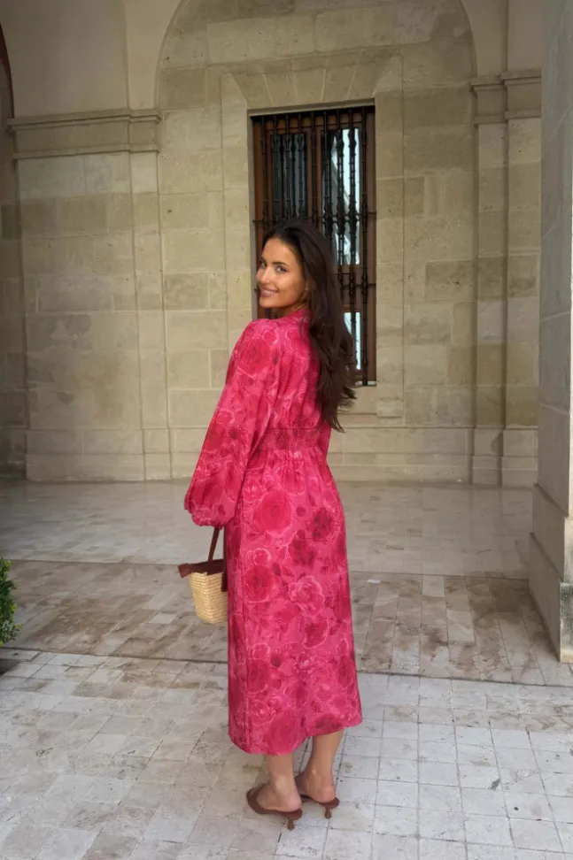 Adaic Long Dress Soft Rose Print