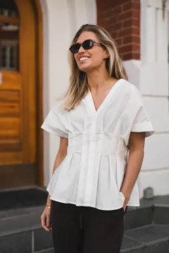 Adamma Poplin Blouse White