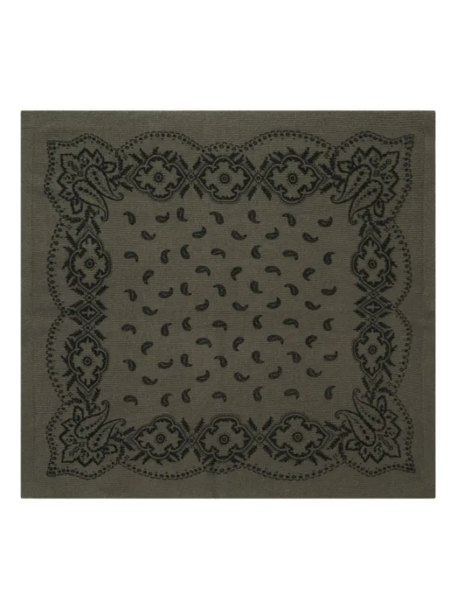 Adelina Paisley Knit Scarf Army