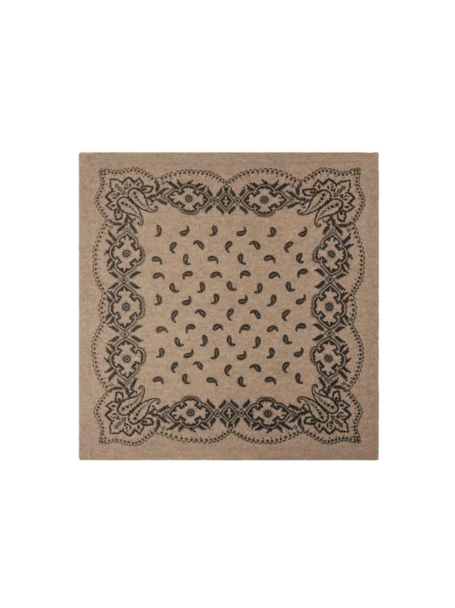 Adelina Paisley Knit Scarf Beige Melange