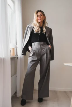 Adrienna Single-Breasted Blazer Brown Melange