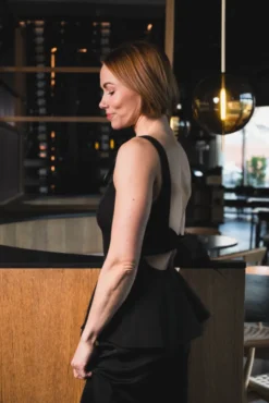 Agape Structure Tie Top Black