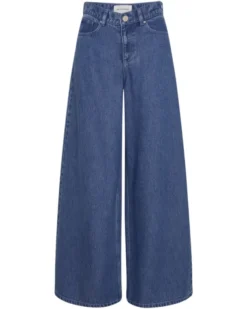 Ago Rue Wide Pants Long Mid Blue Wash