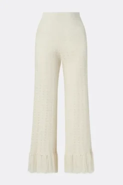 Alycia Knitted Fringe Pants White