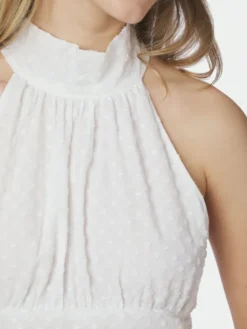 Amaris Dobby Dress White