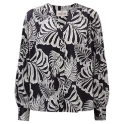 Amelia Shirt Navy Palm