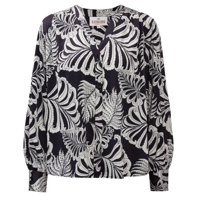 Amelia Shirt Navy Palm