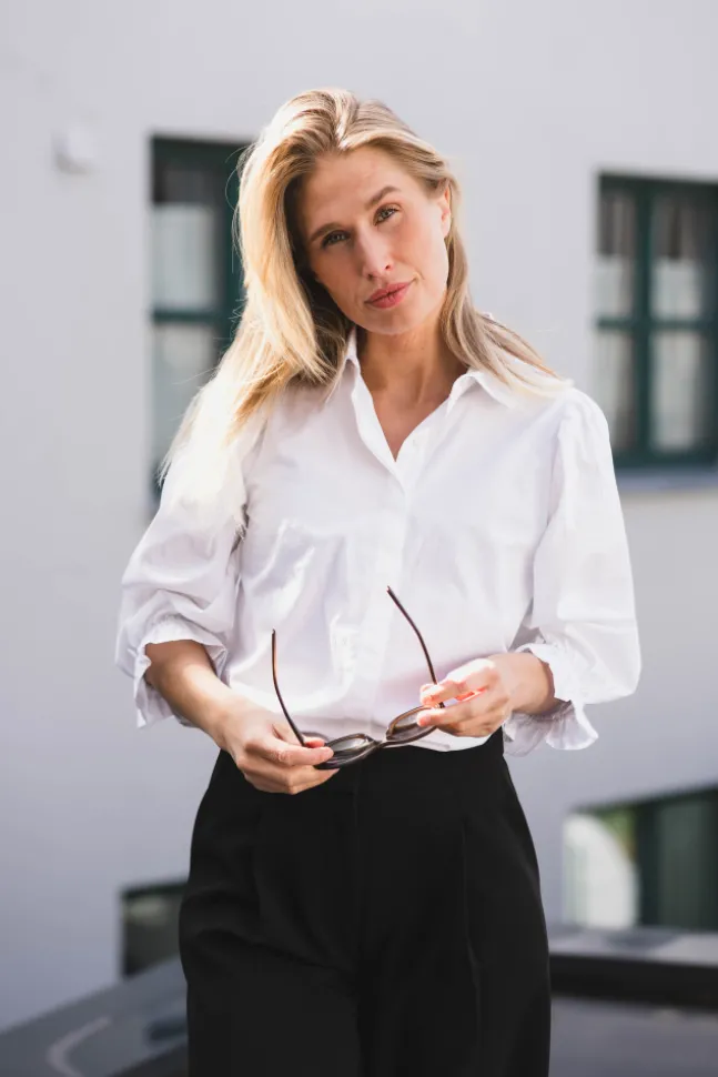 Amy Blouse Sugar White Poplin