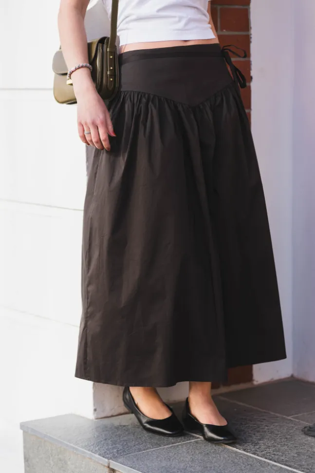 Anais Poplin Skirt Chocolate Brown