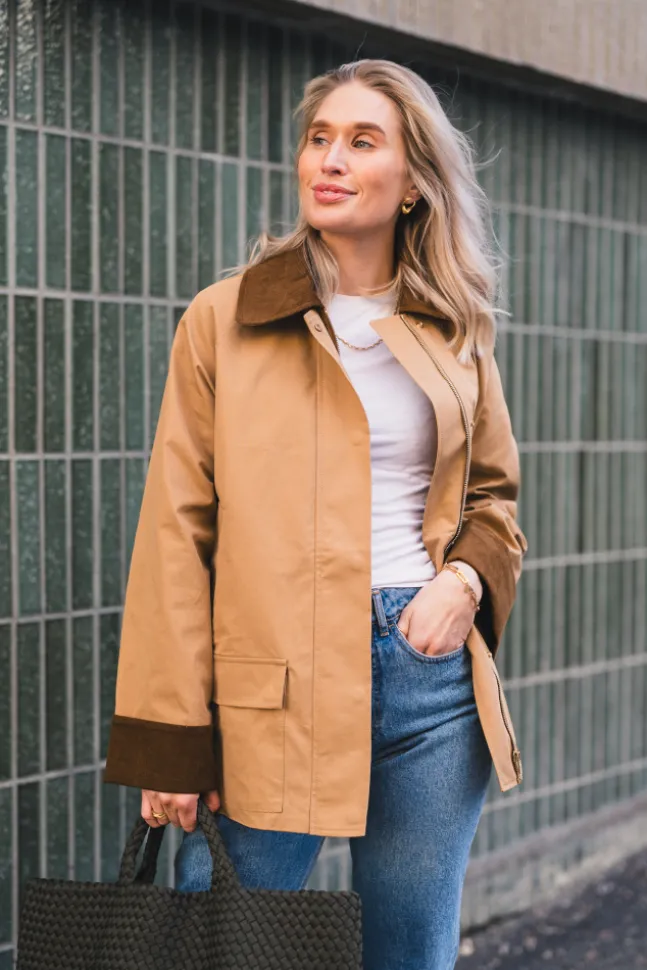 Anastacia Cord Jacket Dark Tan