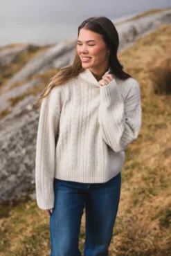 Anda Cable Knit Blouse Ivory