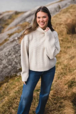 Anda Cable Knit Blouse Ivory