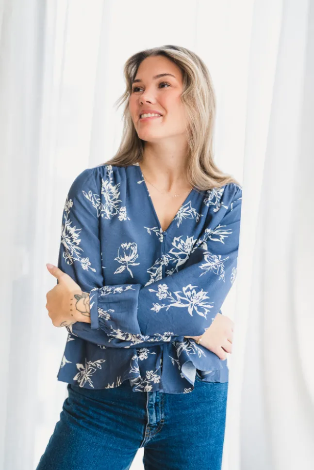 Andena Amabella Shirt Vintage Indigo Flower