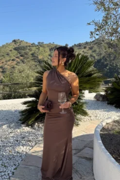 Andreaic Maxi Dress Dark Brown