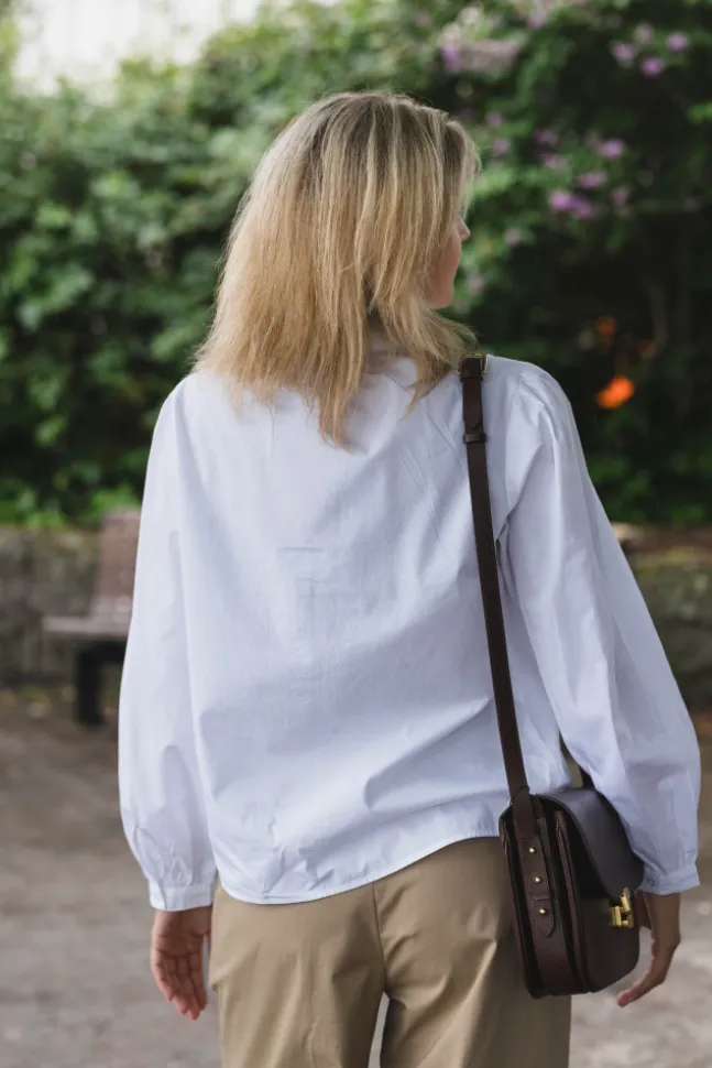 Aneliah C Poplin Emb Blouse White