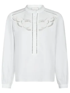 Aneliah C Poplin Emb Blouse White