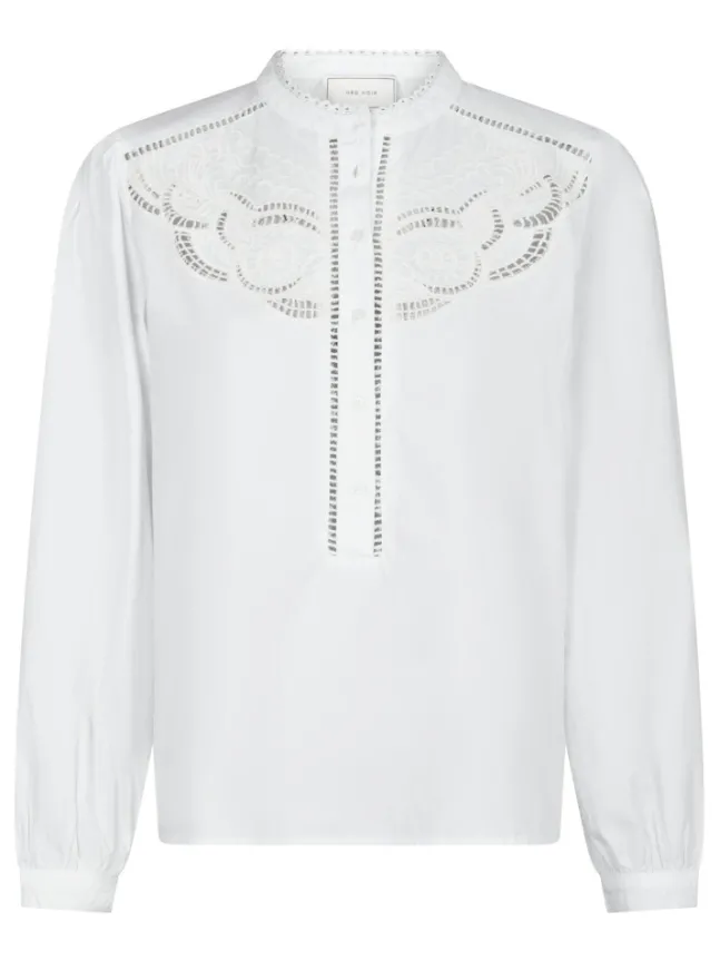Aneliah C Poplin Emb Blouse White