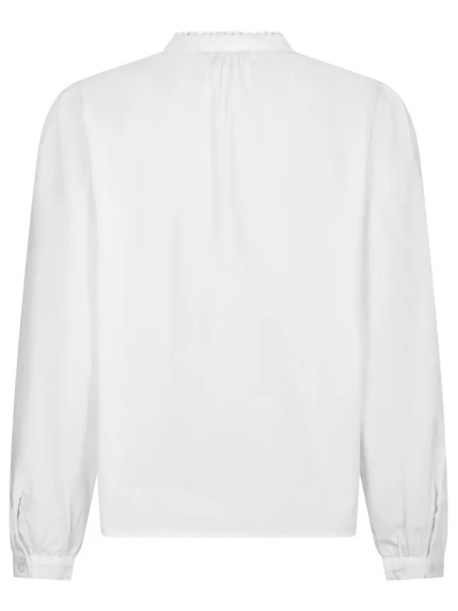 Aneliah C Poplin Emb Blouse White