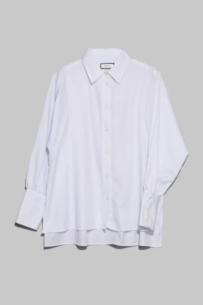 Anne Striped Satin Stripe White/Navy