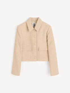 Annie Boucle Blazer Beige Houndstooth