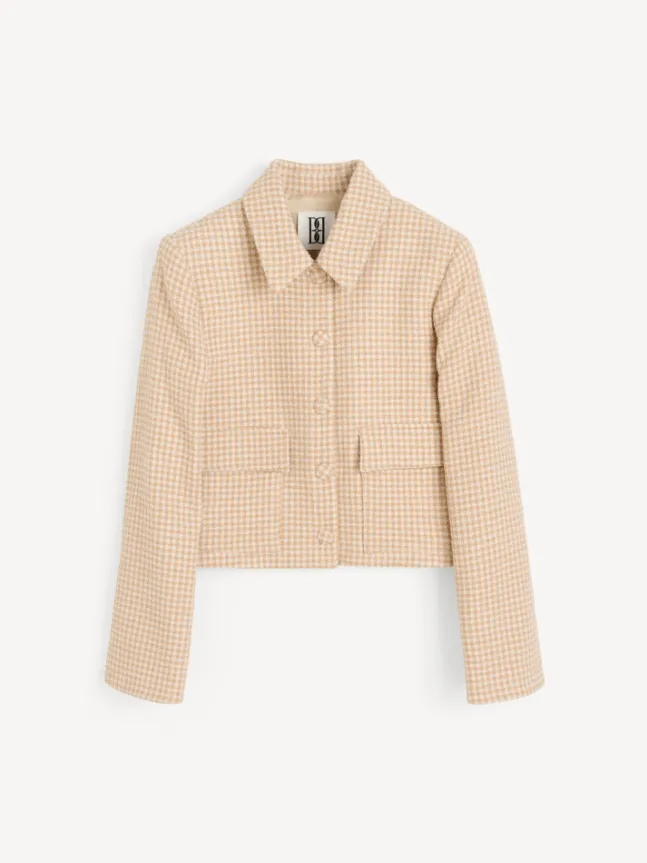 Annie Boucle Blazer Beige Houndstooth