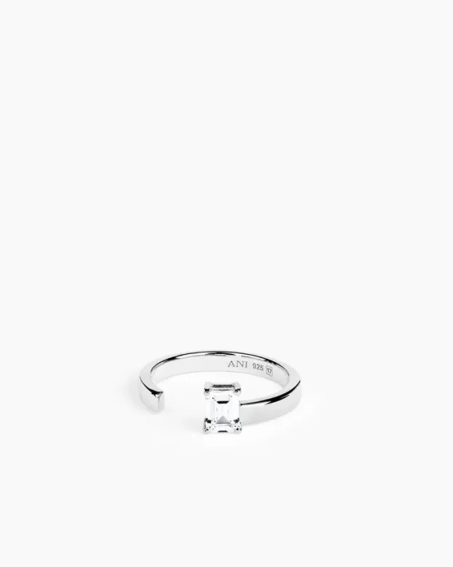 Aperto Emerald Ring Silver