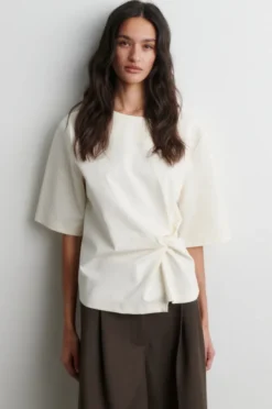 Arkai Drape Tee Eggnog