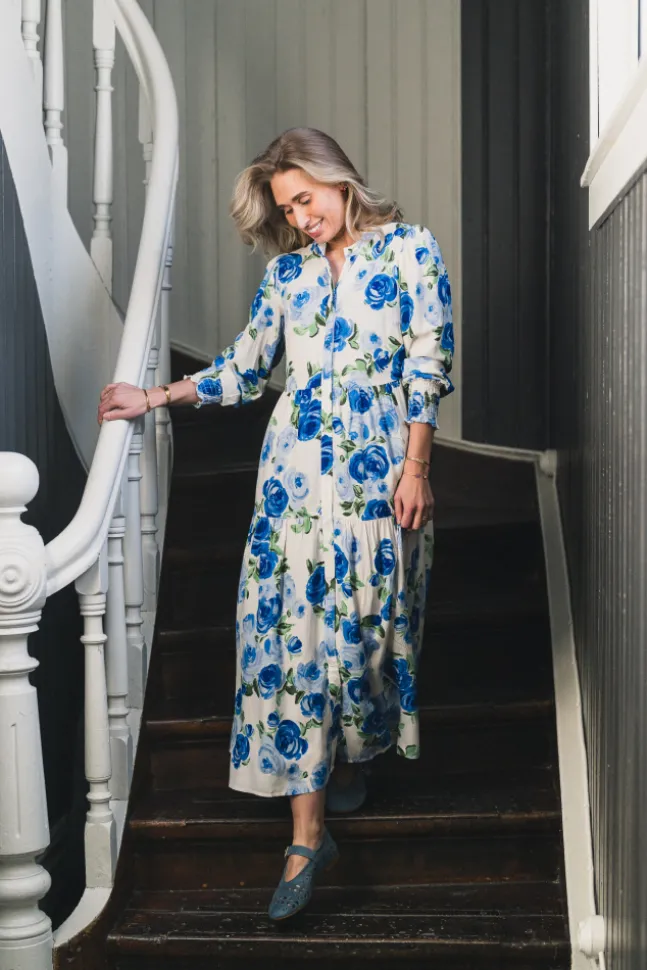 Asina LS Long Shirt Dress Star White Emula