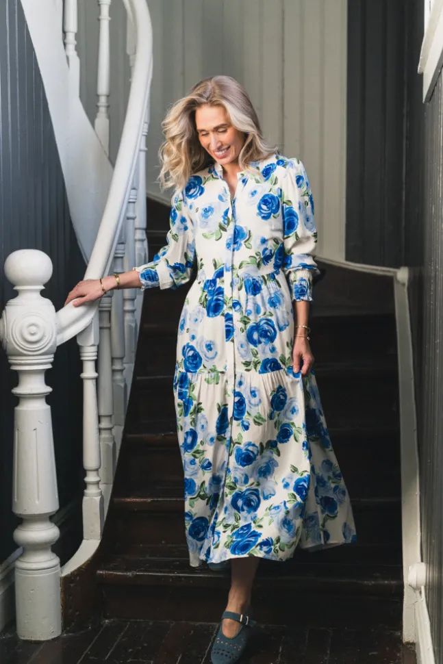 Asina LS Long Shirt Dress Star White Emula