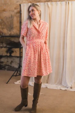 Astrid 2/4 Dress Cayenne Flower