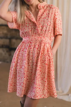 Astrid 2/4 Dress Cayenne Flower