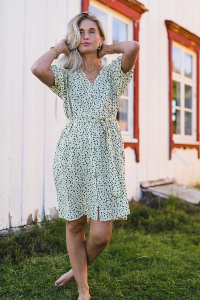 Astrid 2/4 V Shirt Dress Eng Ivy Flower