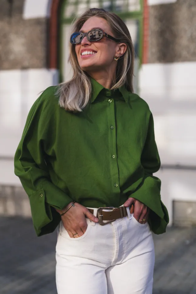 Atari Linen Shirt Leaf Green
