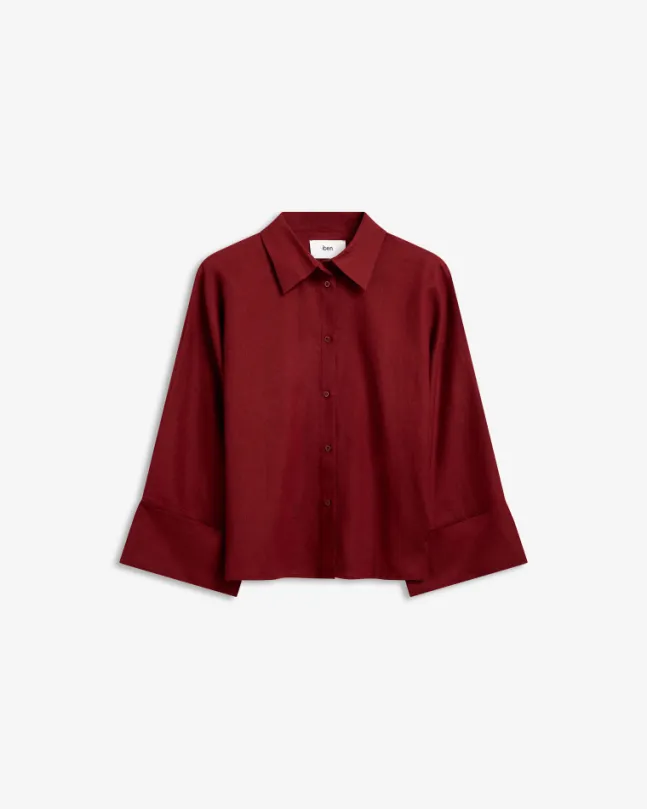 Atari Linen Shirt Rust Red