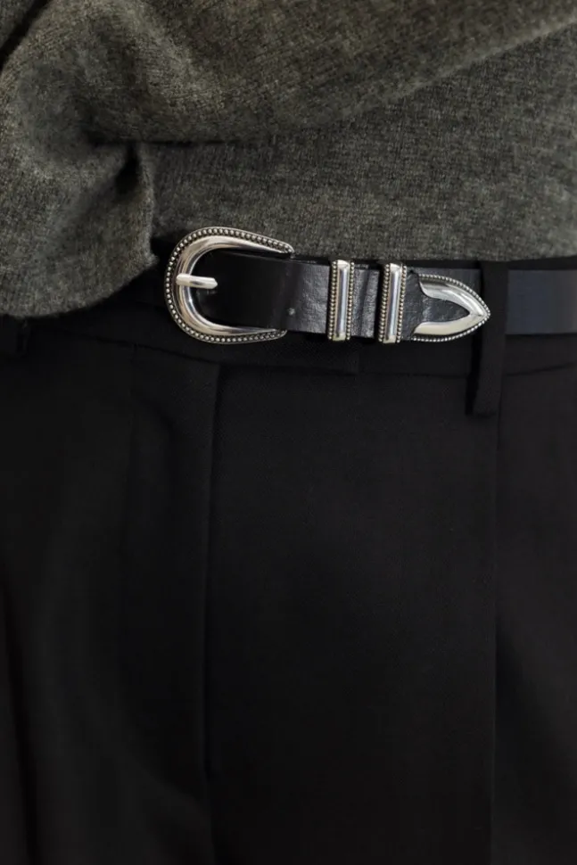 Aubrey Belt Black Silver