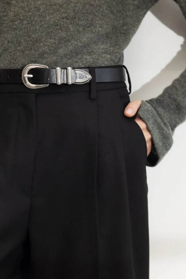 Aubrey Belt Black Silver