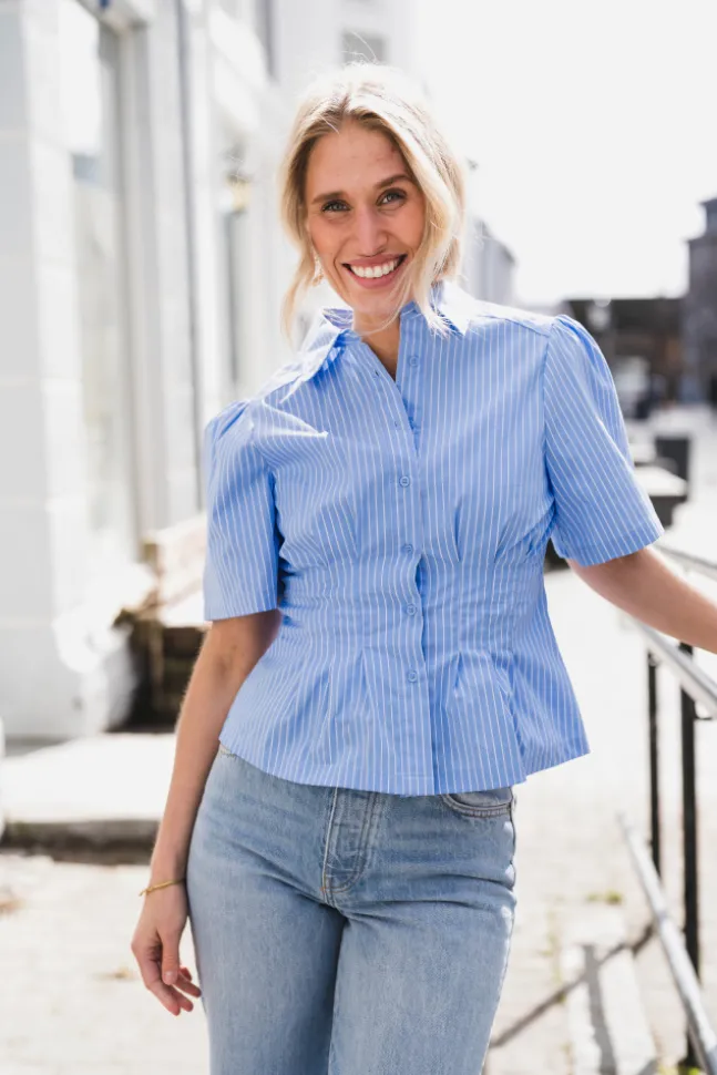 Balara Stripe Poplin Shirt Light Blue