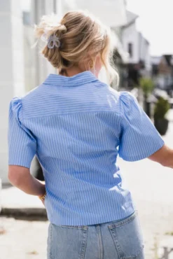 Balara Stripe Poplin Shirt Light Blue