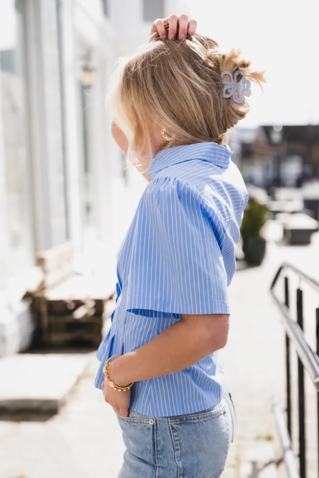 Balara Stripe Poplin Shirt Light Blue
