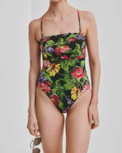 Bandeau Swimsuit Midnight Bloom