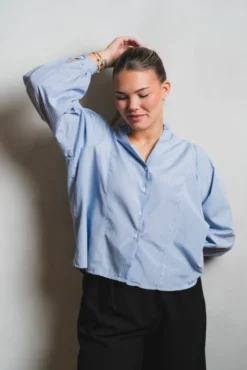 Barba Striped Blouse Light Blue