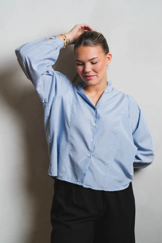 Barba Striped Blouse Light Blue
