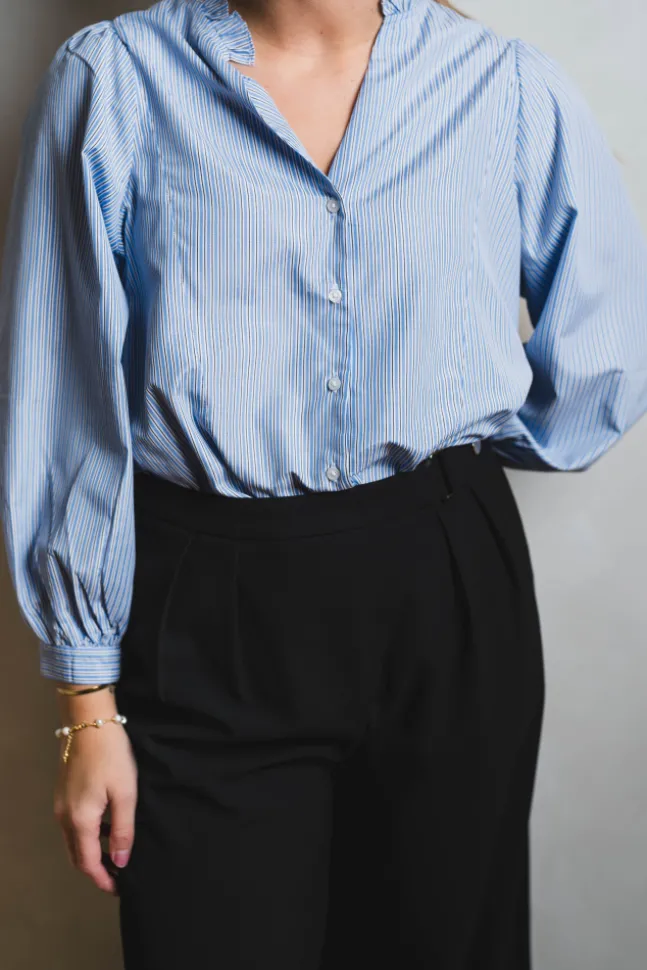 Barba Striped Blouse Light Blue