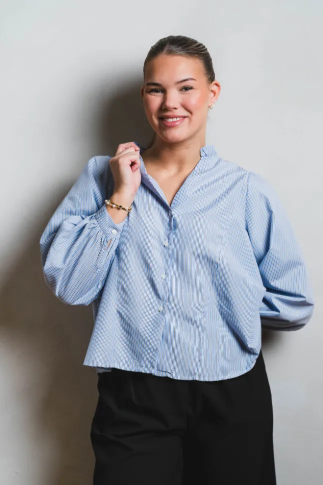 Barba Striped Blouse Light Blue