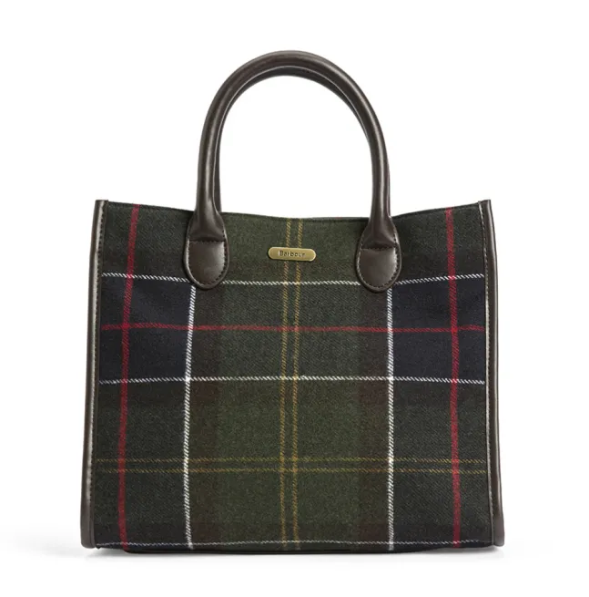 Barrhill Tartan Tote Bag Olive