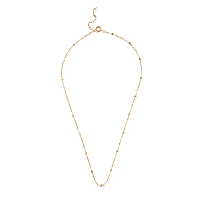 Beaded Chain Necklace Gold