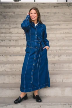 Belted Long Dress Frosted Over