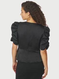 Benua Heavy Sateen Blouse Black
