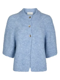 Benuta Fluffy Knit Cardigan Dusty Blue