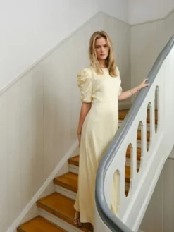 Benuti Solid Dress Light Yellow